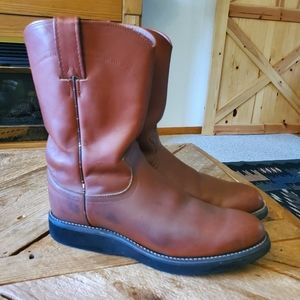 Justin 3251 Brick Red Leather Boot Goodyear Oil Slip Resistant Sole Men's 71/2 B